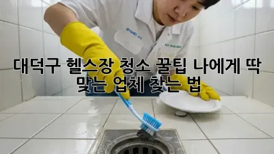 대덕구 헬스장 청소🧹 꿀팁! 나에게 딱 맞는 업체 찾는 법🥇