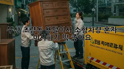 부산 초량동 용달이사 소형차량: 혼자 이사하기 딱 좋아요!